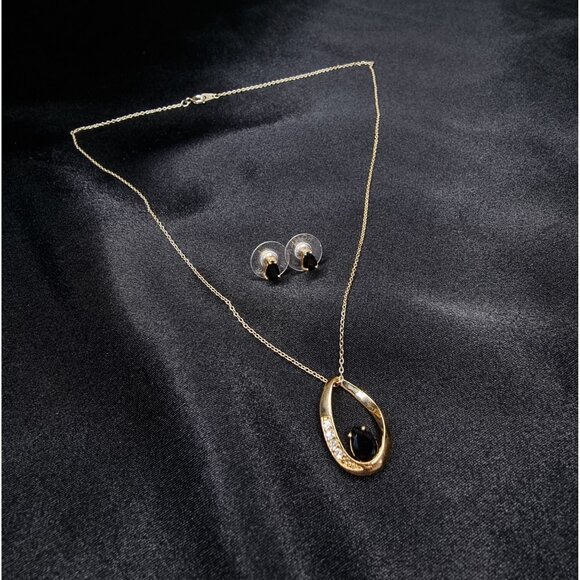 Vintage ROMAN Signed Gold Necklace & Earring Set Late 90s - Early 2000s - Picture 2 of 7